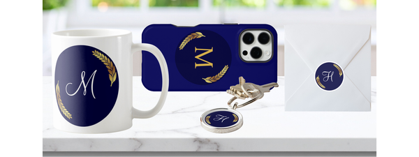 Luxury Navy Blue & Gold Monogram Gifts: Personalised Elegant Gift Ideas for Every Occasion