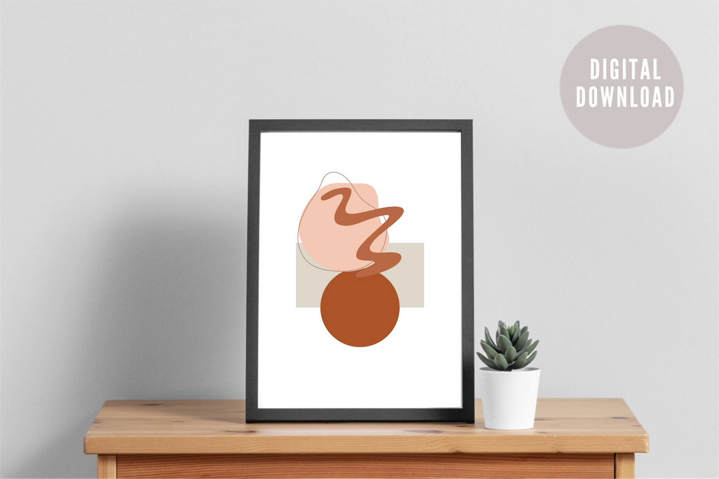 Circular Swirls Harmony – living room wall art, digital art prints, modern abstract art poster