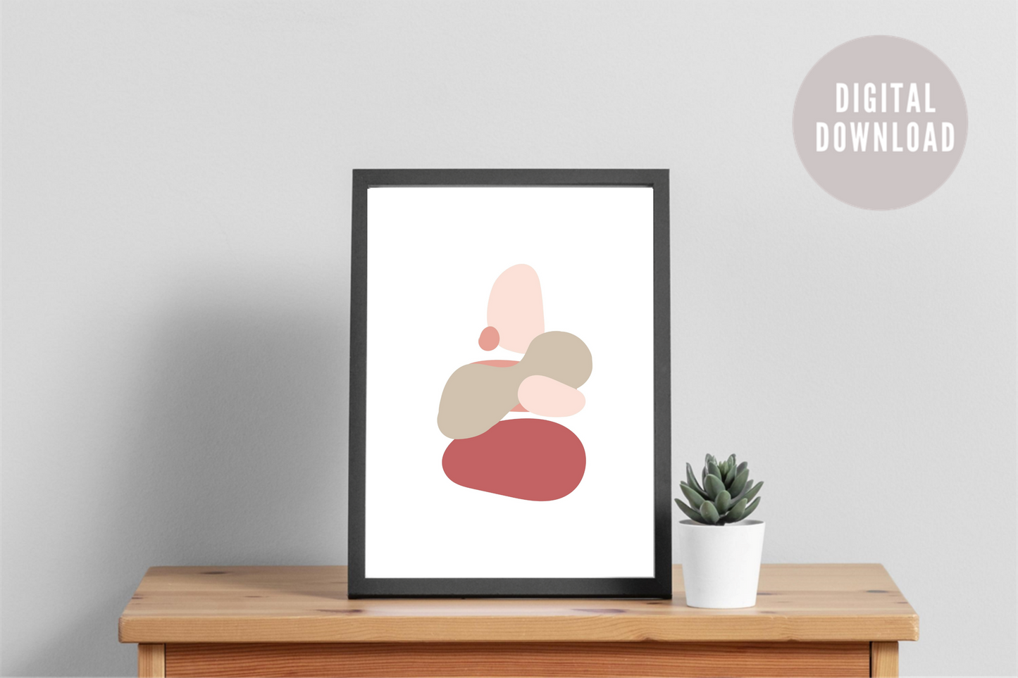 Circular Shapes Abstract – living room wall art, trendy wall art, digital art prints, modern abstract art