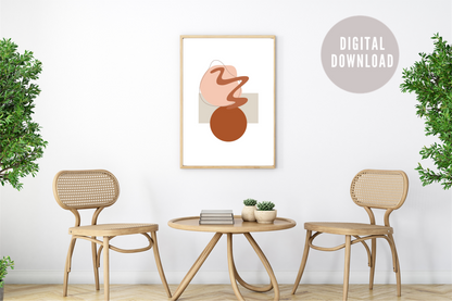 Circular Swirls Harmony – living room wall art, digital art prints, modern abstract art poster