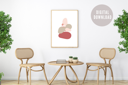 Circular Shapes Abstract – living room wall art, trendy wall art, digital art prints, modern abstract art