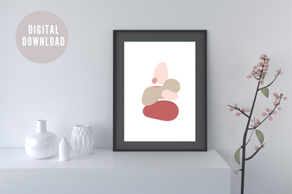 Circular Shapes Abstract – living room wall art, trendy wall art, digital art prints, modern abstract art