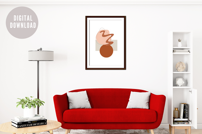 Circular Swirls Harmony – living room wall art, digital art prints, modern abstract art poster