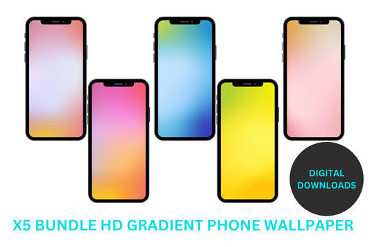 gradient background PNG pink blue orange yellow on iPhone lockscreen