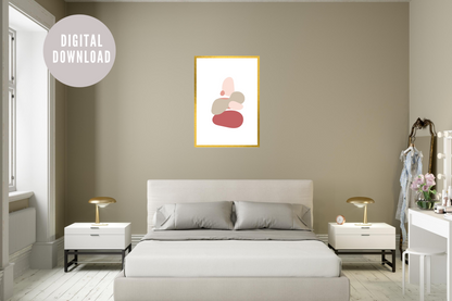 Circular Shapes Abstract – living room wall art, trendy wall art, digital art prints, modern abstract art