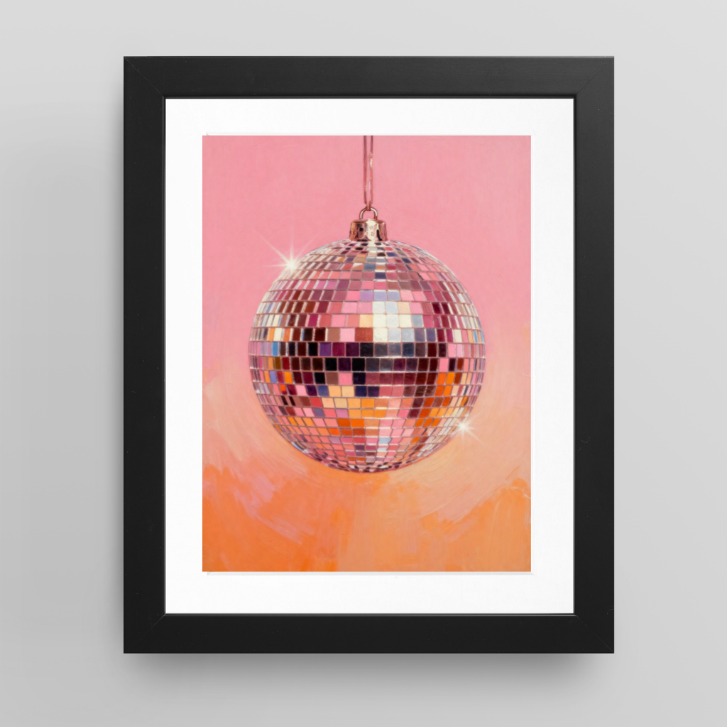 Modern retro disco ball digital download for gallery wall décor