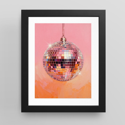 Modern retro disco ball digital download for gallery wall décor