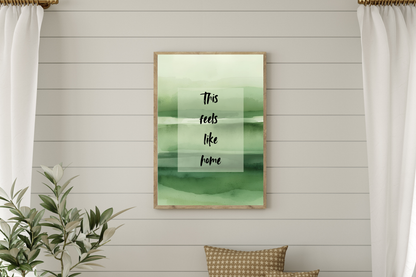 minimalist green watercolour quote printable wall art poster