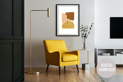 Geometric Abstract Print – living room wall art, trendy wall art, digital art prints, modern abstract art, office wall art
