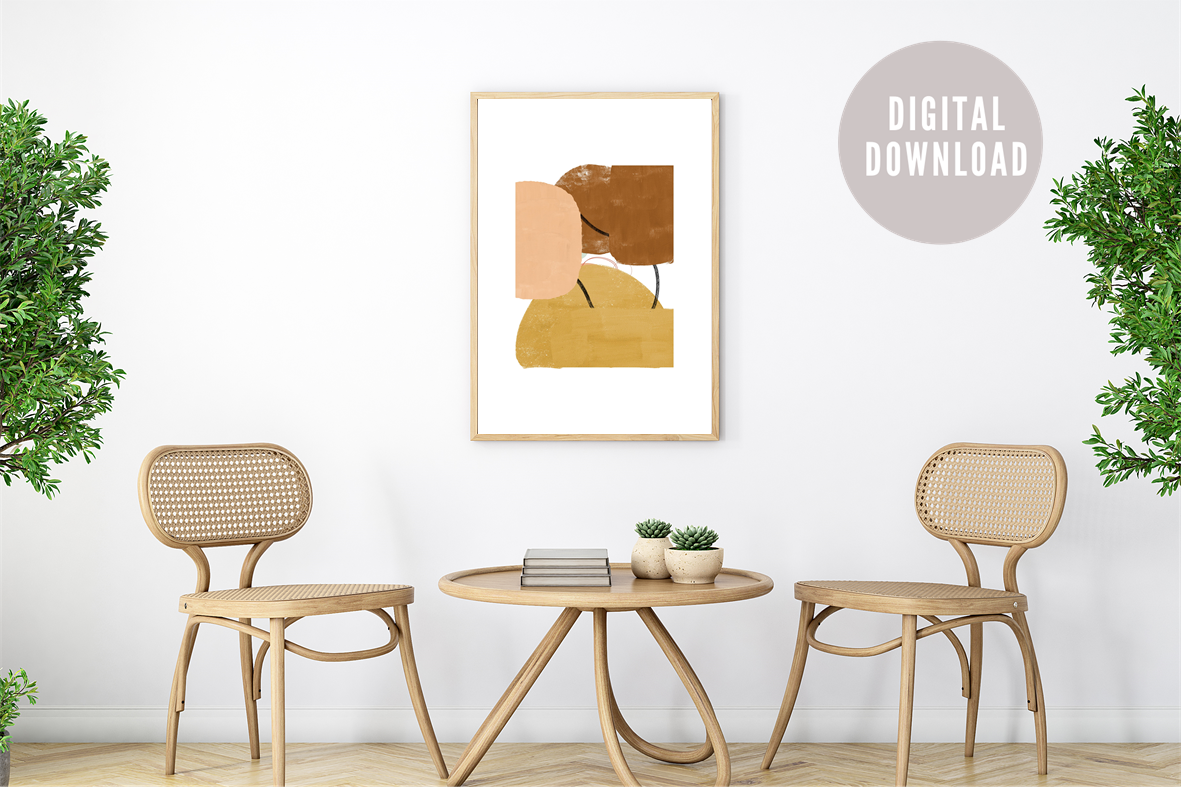 Geometric Abstract Print – living room wall art, trendy wall art, digital art prints, modern abstract art, office wall art
