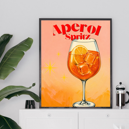 Vintage cocktail wall art printable for kitchen home bar and dining room decor