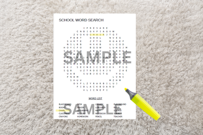 Printable kids' learning puzzle laid out on a cosy carpet with a highlighting pen