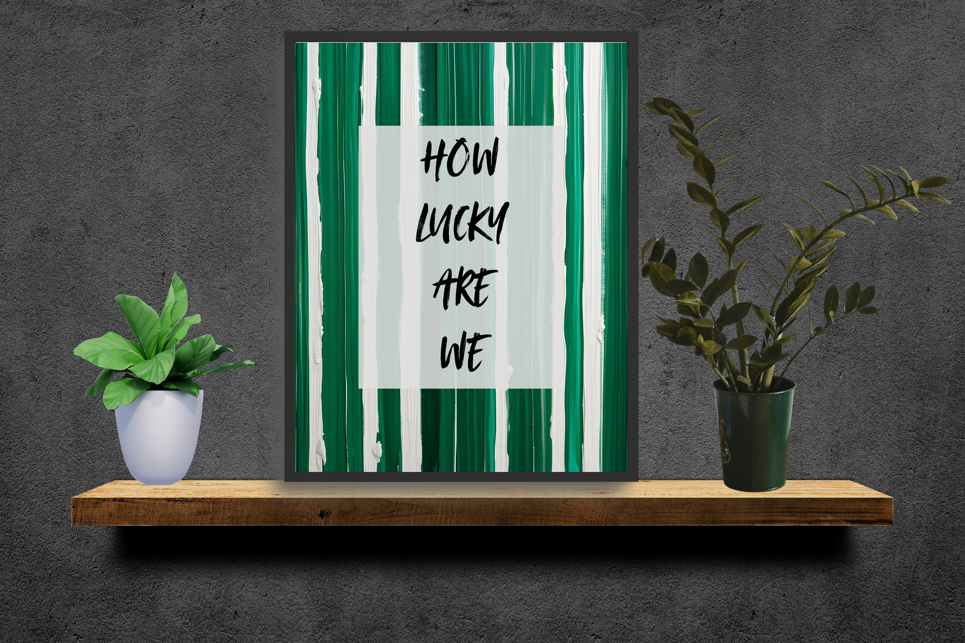 green aesthetic abstract wall art printable displayed in neutral home 