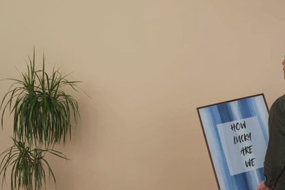 Artistic motivational print with layered blue acrylic texture