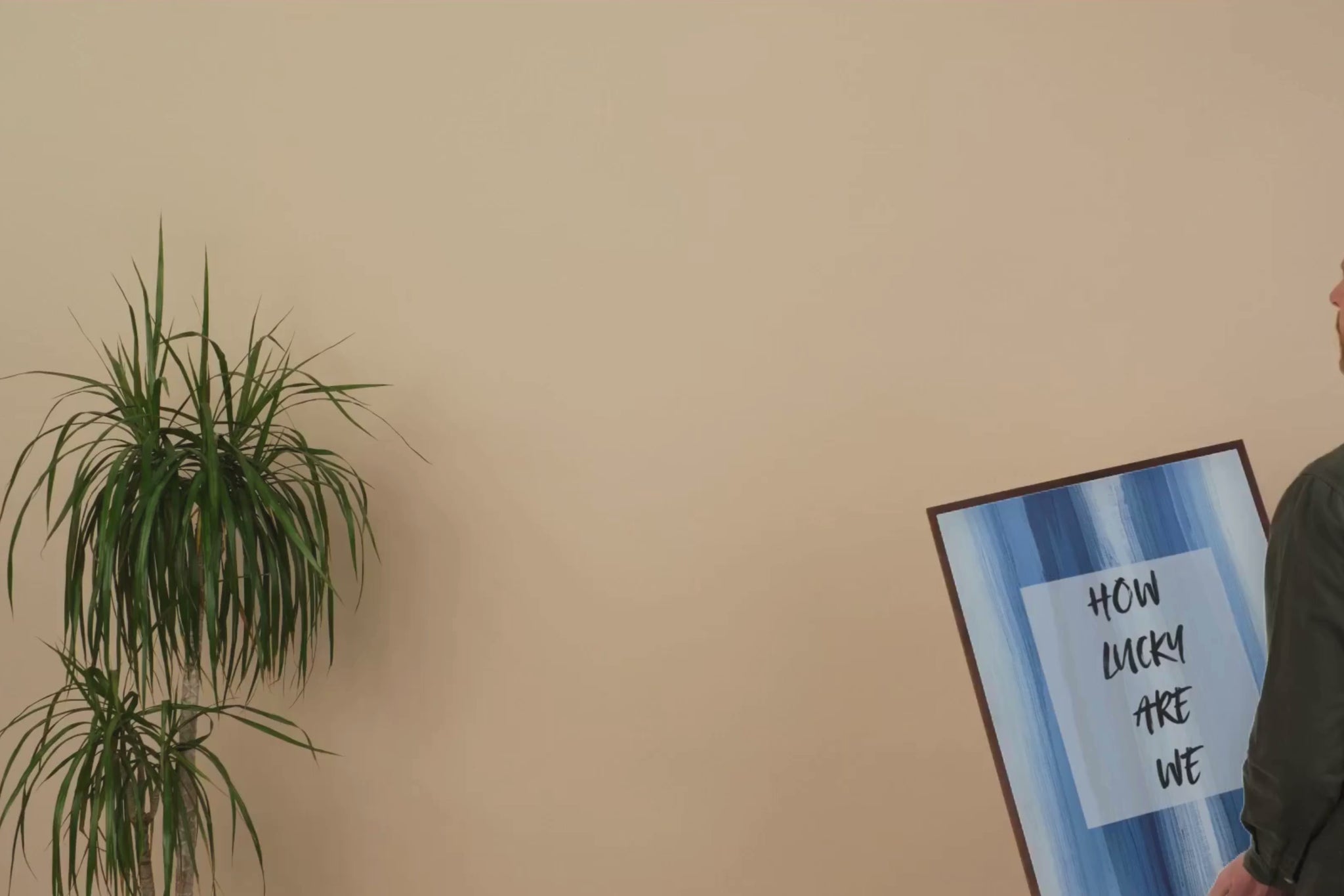 Artistic motivational print with layered blue acrylic texture